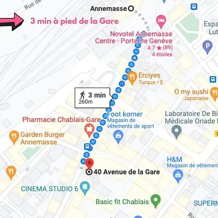 Appartement Modern'blue - Gare A 3min-geneve Acces Direct Annemasse