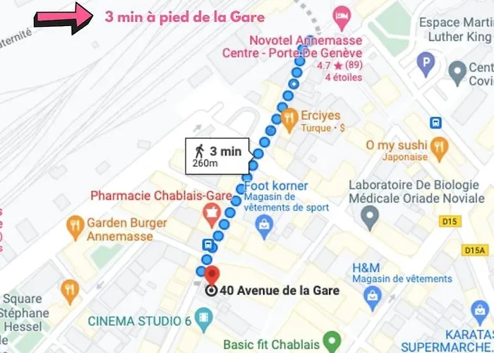 Appartement Modern'blue - Gare à 3min-genève Accès Direct Annemasse
